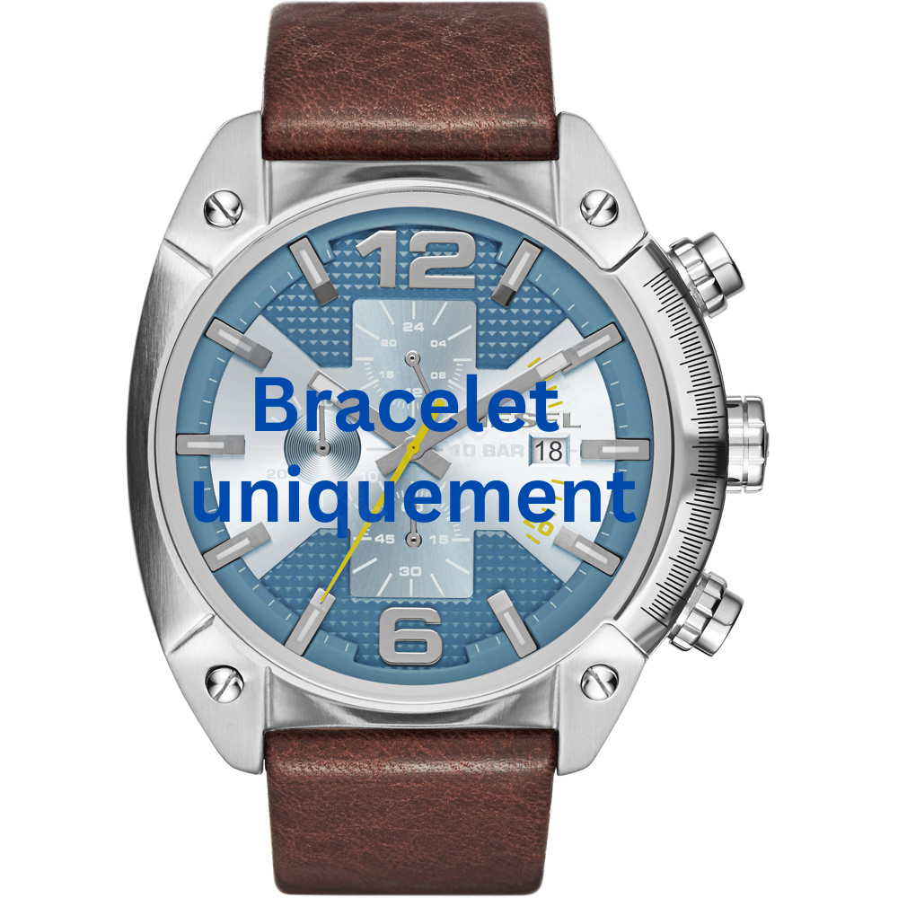 Bracelet cuir brun Diesel - OVERFLOW / DZ4340-Bracelet Montre Diesel-AtelierNet