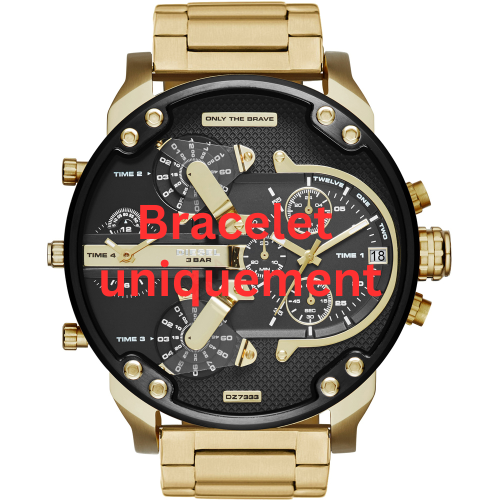 Bracelet metal gold Diesel - MR. DADDY 2.0 / DZ7333 - DZ7399-Bracelets de montres-AtelierNet