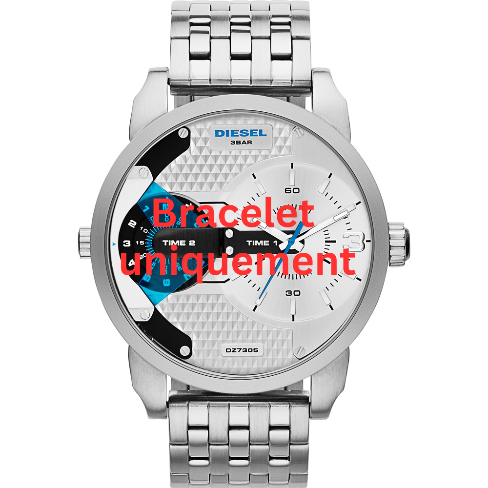 Bracelet metal silver Diesel - MINI DADDY / DZ7305 - DZ7398-Bracelets de montres-AtelierNet