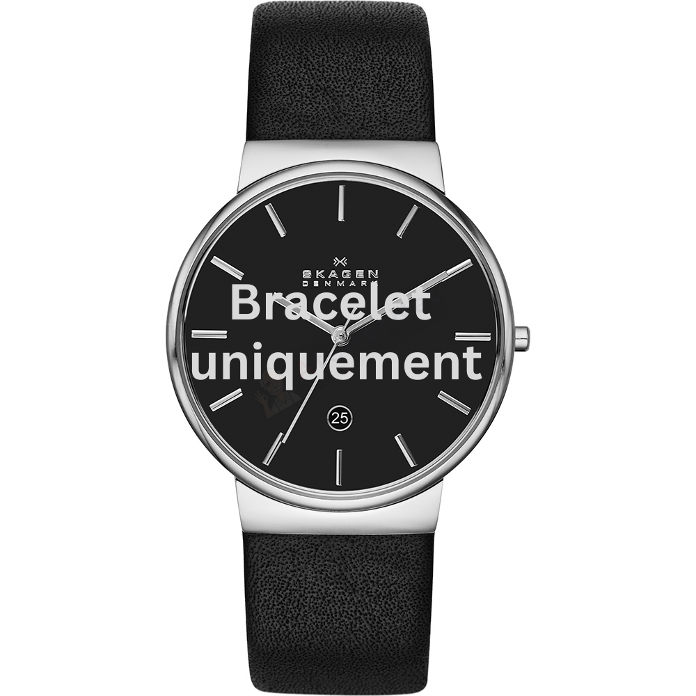 Bracelet leather black Skagen - ANCHER / SKW6104 - SKW6024 - SKW6101 - SKW6105 - SKW2190 - SKW6100 - SKW6192 - SKW6254-Bracelets de montres-AtelierNet