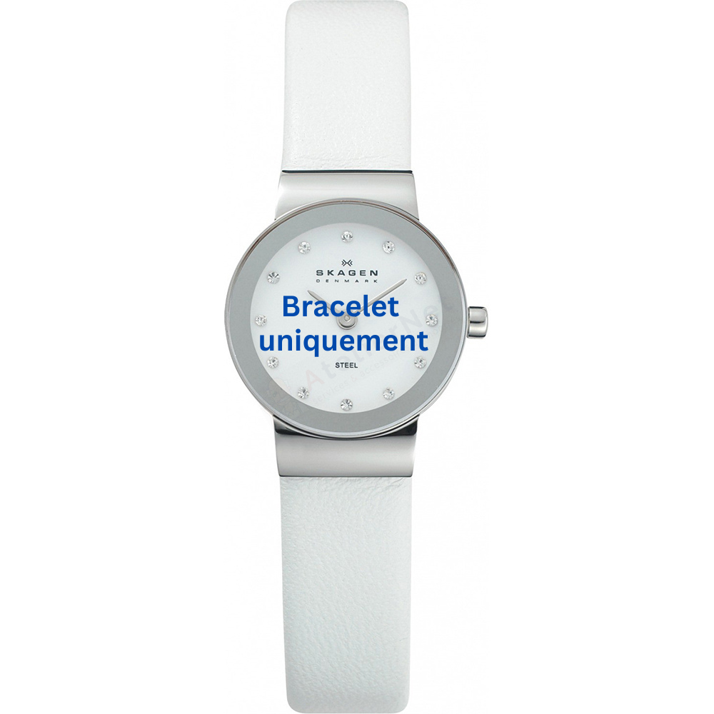 Bracelet leather white Skagen - FREJA EXTRA SMALL / 358XSSLWW-Bracelets de montres-AtelierNet