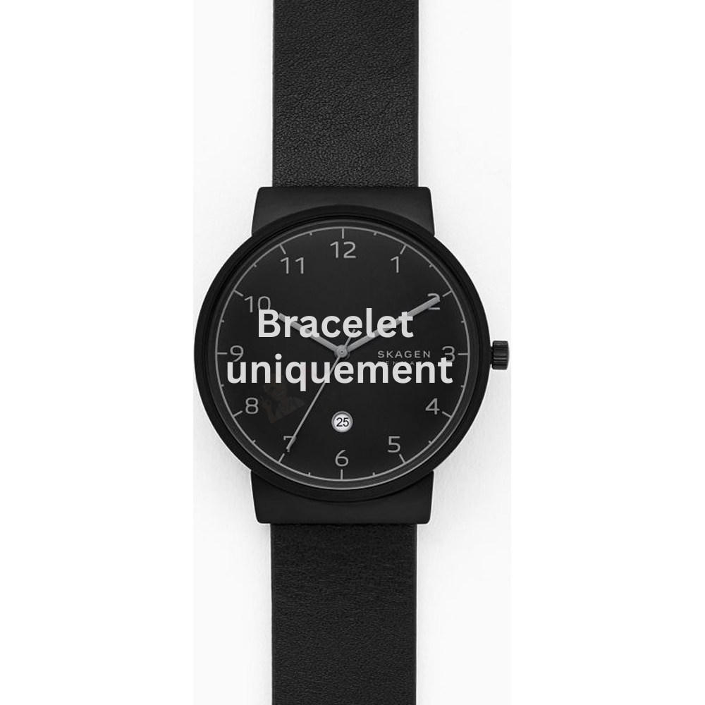 Bracelet cuir noir Skagen - NEW ANCHER LARGE / SKW6567-Bracelet de montre-AtelierNet