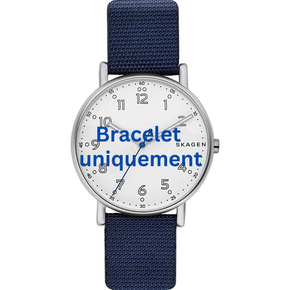 Bracelet textile on leather blue Skagen - SIGNATUR / SKW6356-Bracelets de montres-AtelierNet