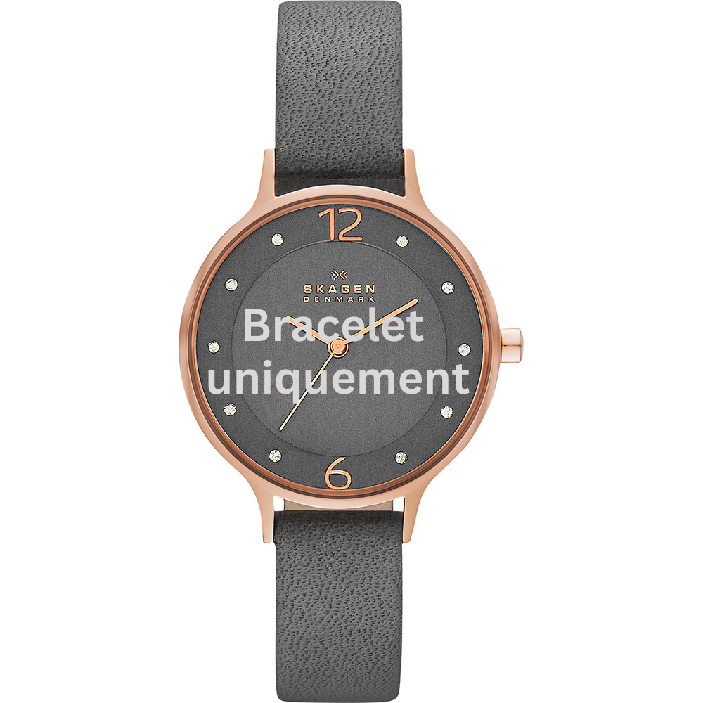 Bracelet leather grey Skagen - ANITA MEDIUM / SKW2267 - SKW2909-Bracelets de montres-AtelierNet