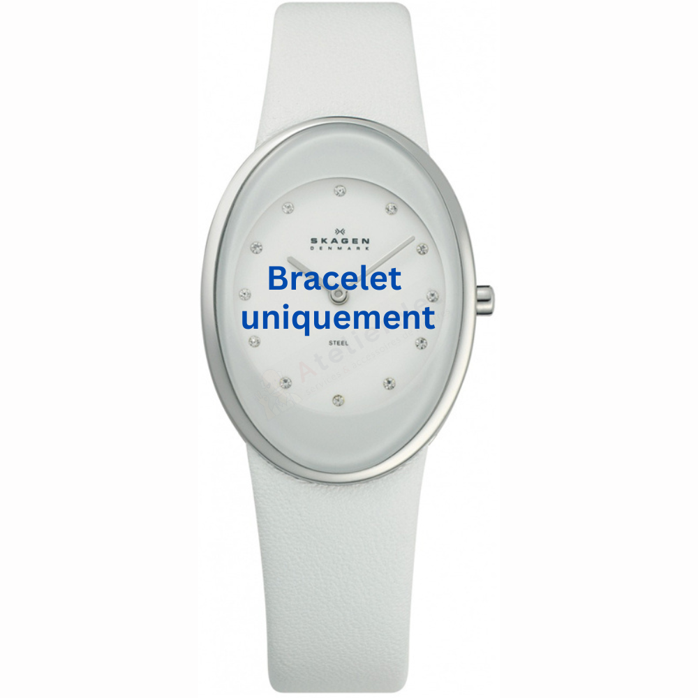 Bracelet leather white Skagen - 648 SMALL / 648SSLWW-Bracelets de montres-AtelierNet