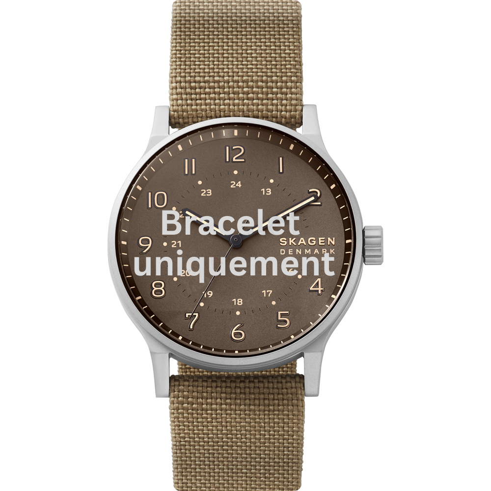 Bracelet textile on leather beige Skagen - NORRE / SKW6681-Bracelets de montres-AtelierNet