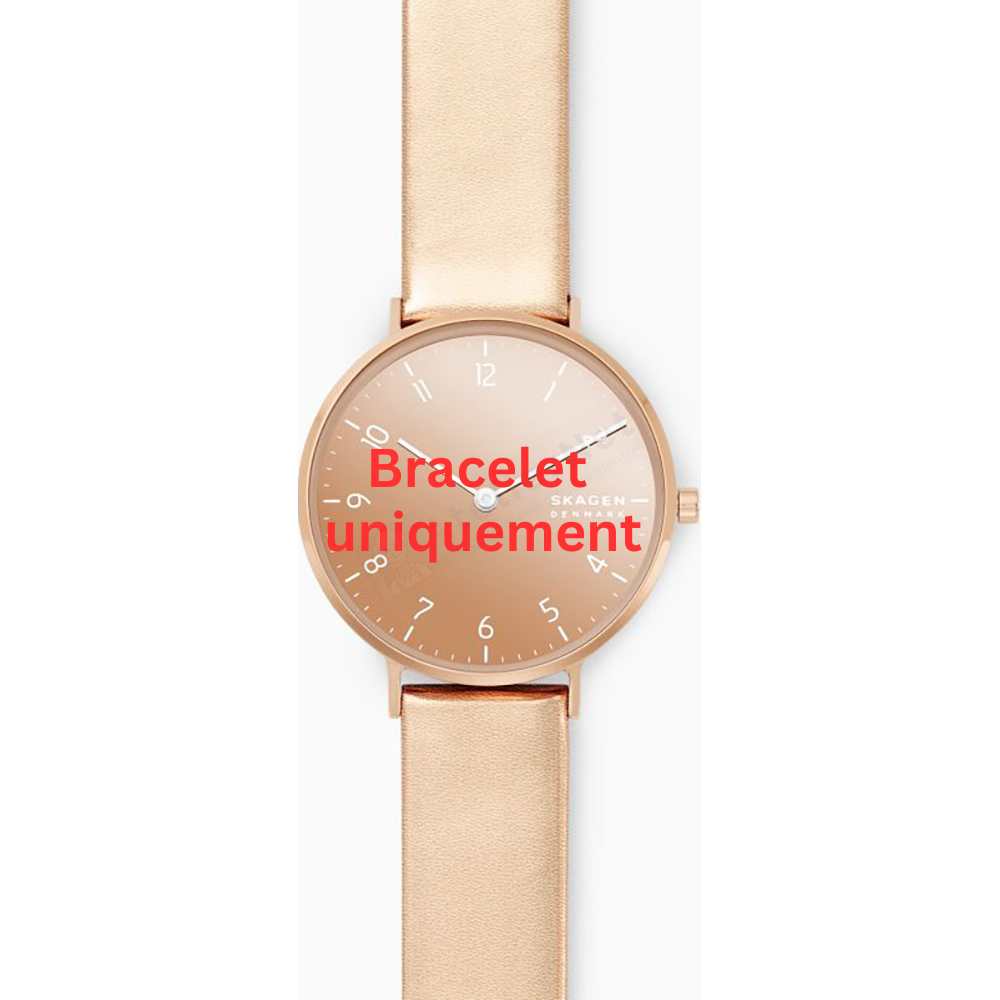 Bracelet leather rose gold Skagen - AAREN / SKW2853-Bracelets de montres-AtelierNet