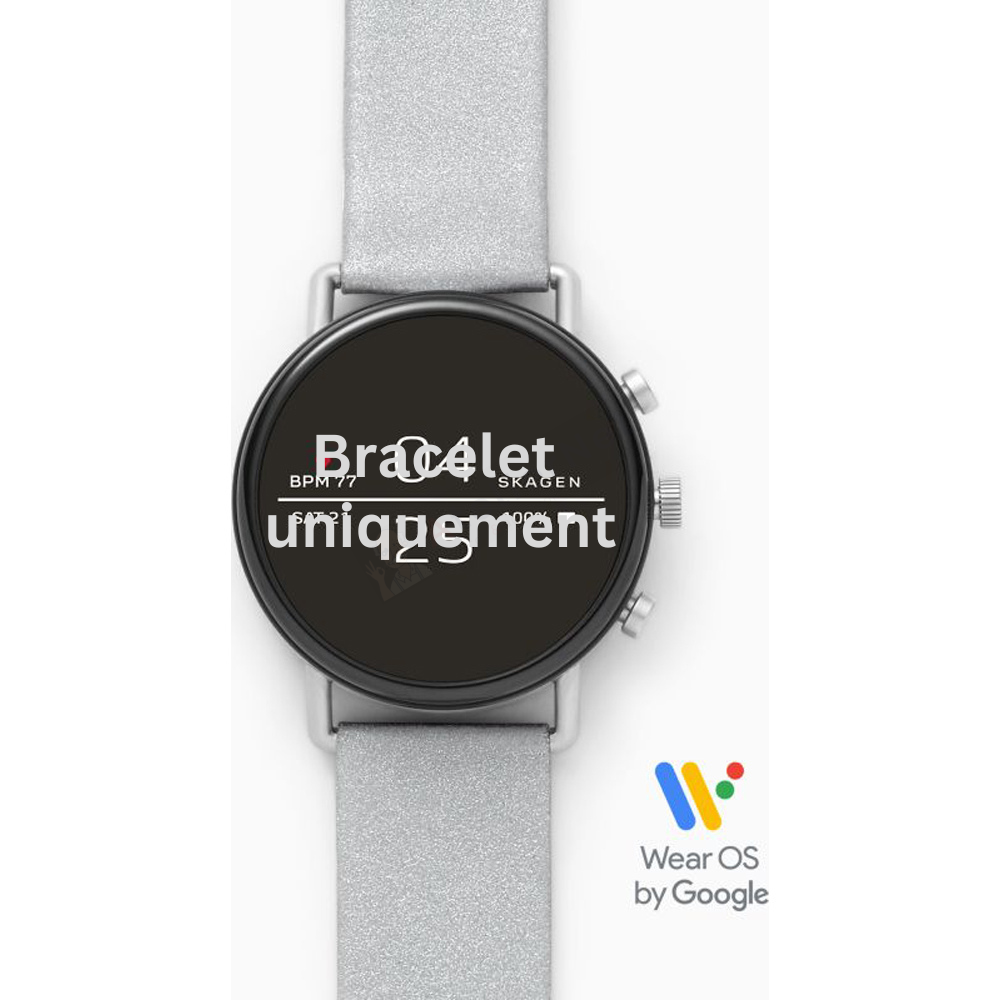 Bracelet leather silver Skagen - FALSTER CONNECTED / SKT5106-Bracelets de montres-AtelierNet