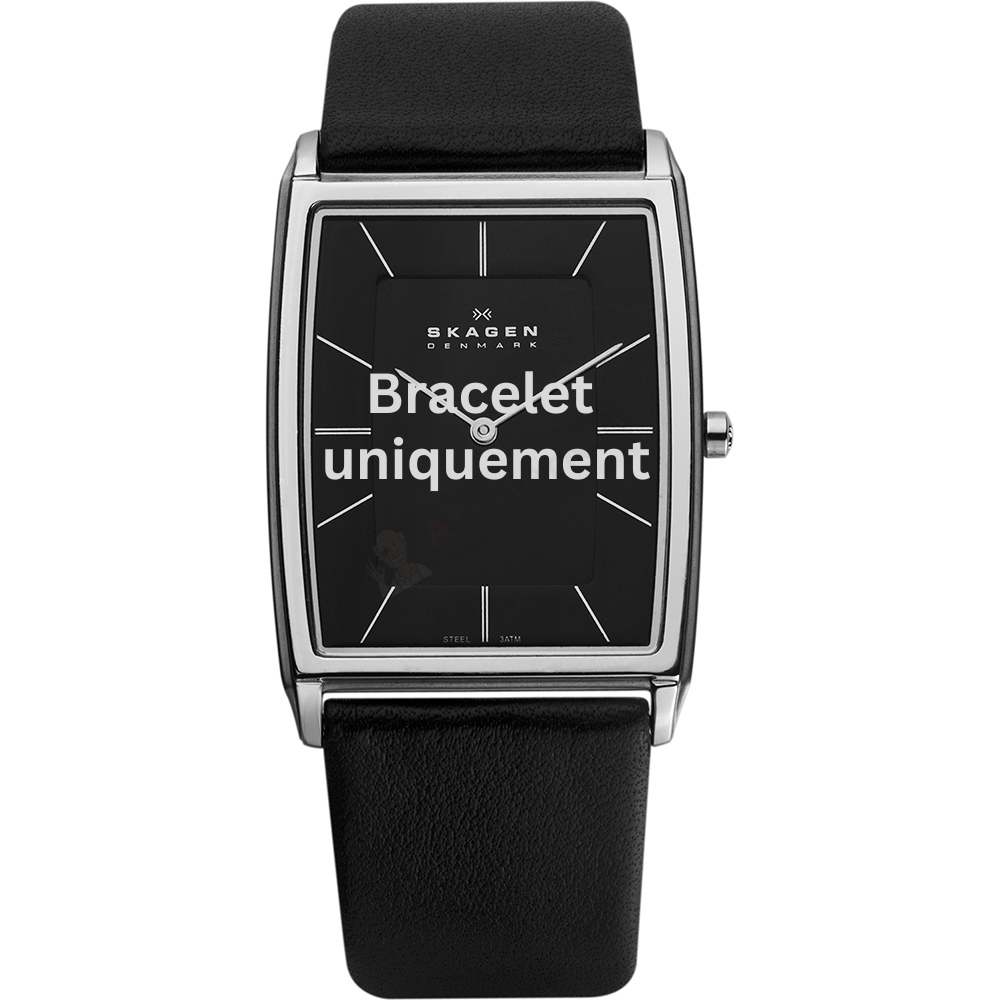 Bracelet cuir noir Skagen - 857 LARGE / 857LSLB - 857LSLC-Bracelet de montre-AtelierNet