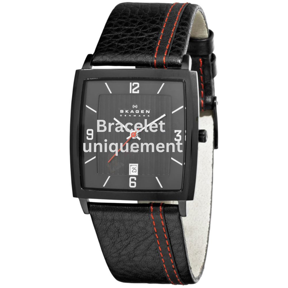 Bracelet leather black Skagen - 680 LARGE / 680LBLBR-Bracelets de montres-AtelierNet