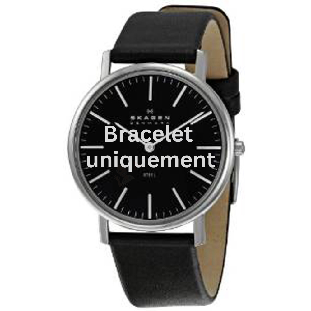 Bracelet leather black Skagen - 18 LARGE / 18LSLB-Bracelets de montres-AtelierNet